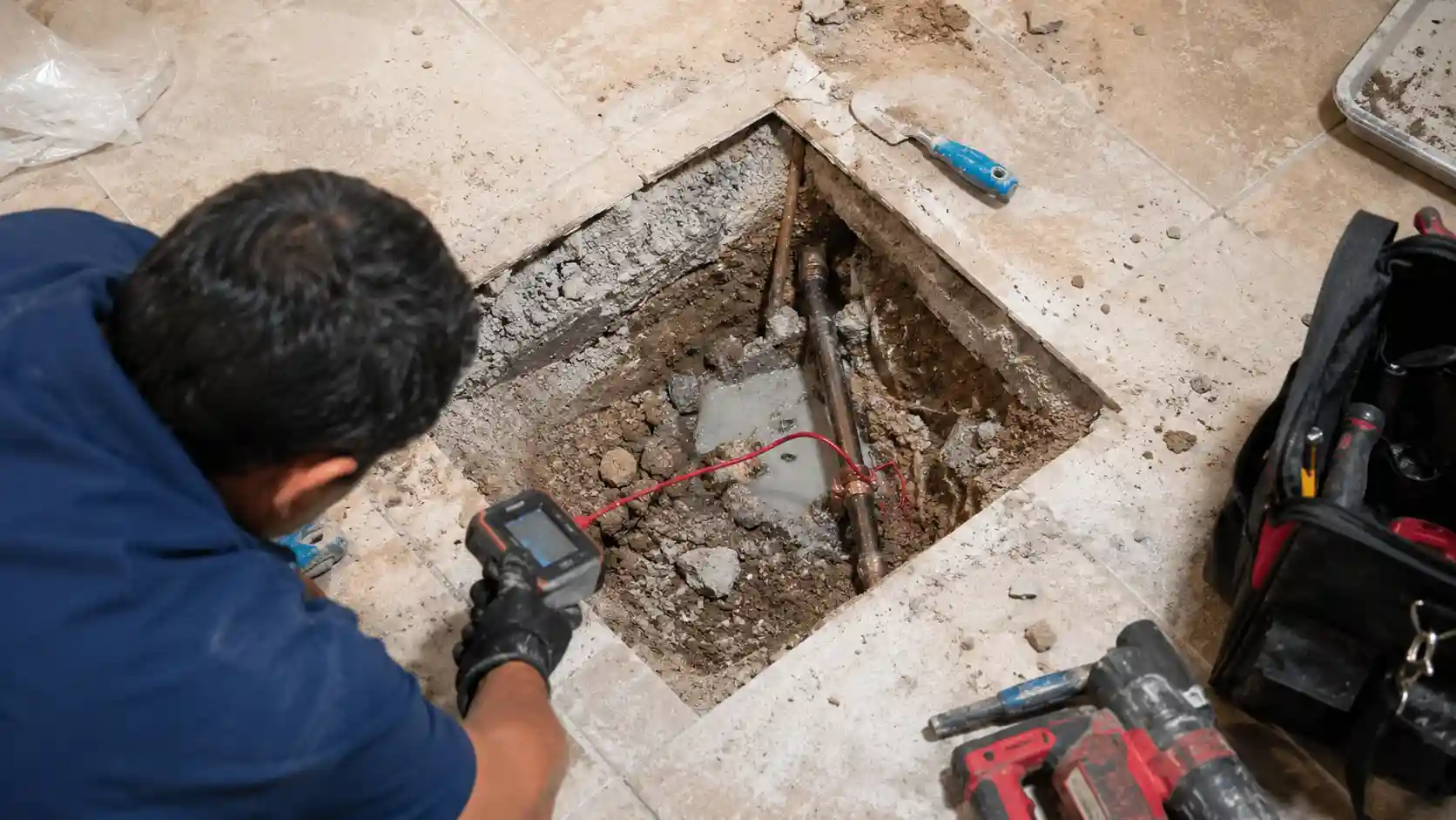 Slab leak detection and repair Austin TX